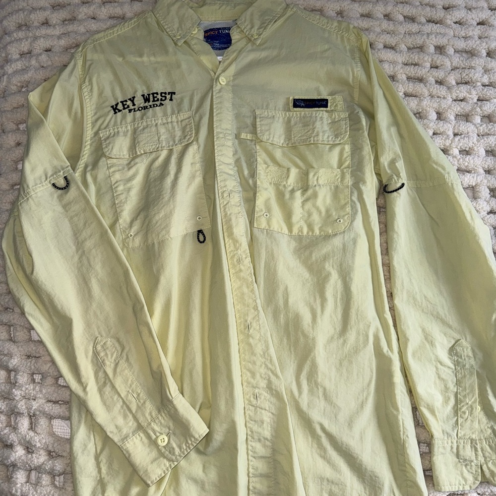 Key West Yellow Men's Casual/Fishing Button Down Shirt